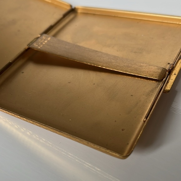 Colibri Compact Card Cigarette Case Courting Couples Park Lane Gold England - Picture 7 of 15
